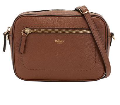 Mini Camera Bag, &pound;395, Handbags, Brown, Leather, Front view